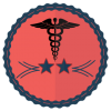two star healthcare providers school badge